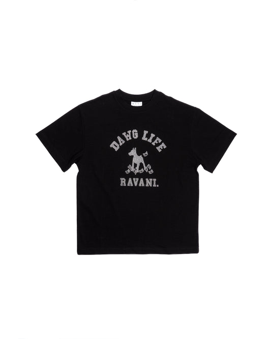 Dawg Life hustla Tee Black Rhinestone