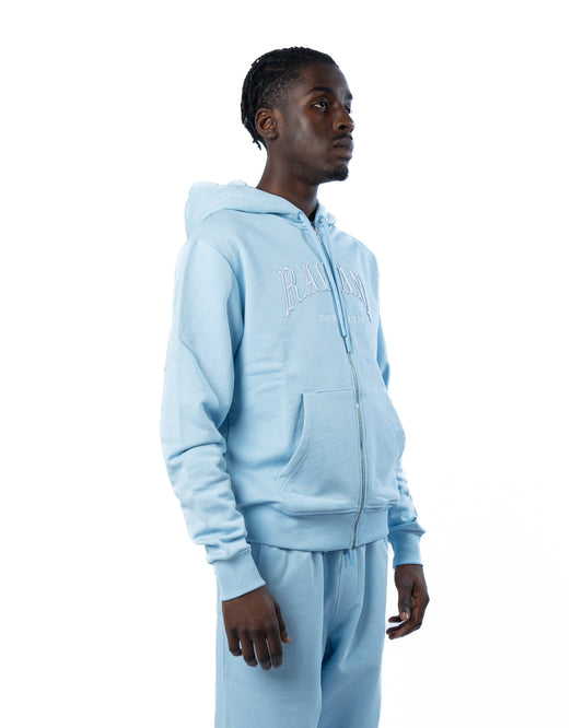 Ravani Box Logo Zip Hoodie Baby Blue