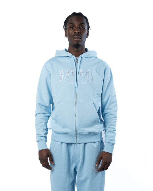 Ravani Box Logo Zip Hoodie Baby Blue