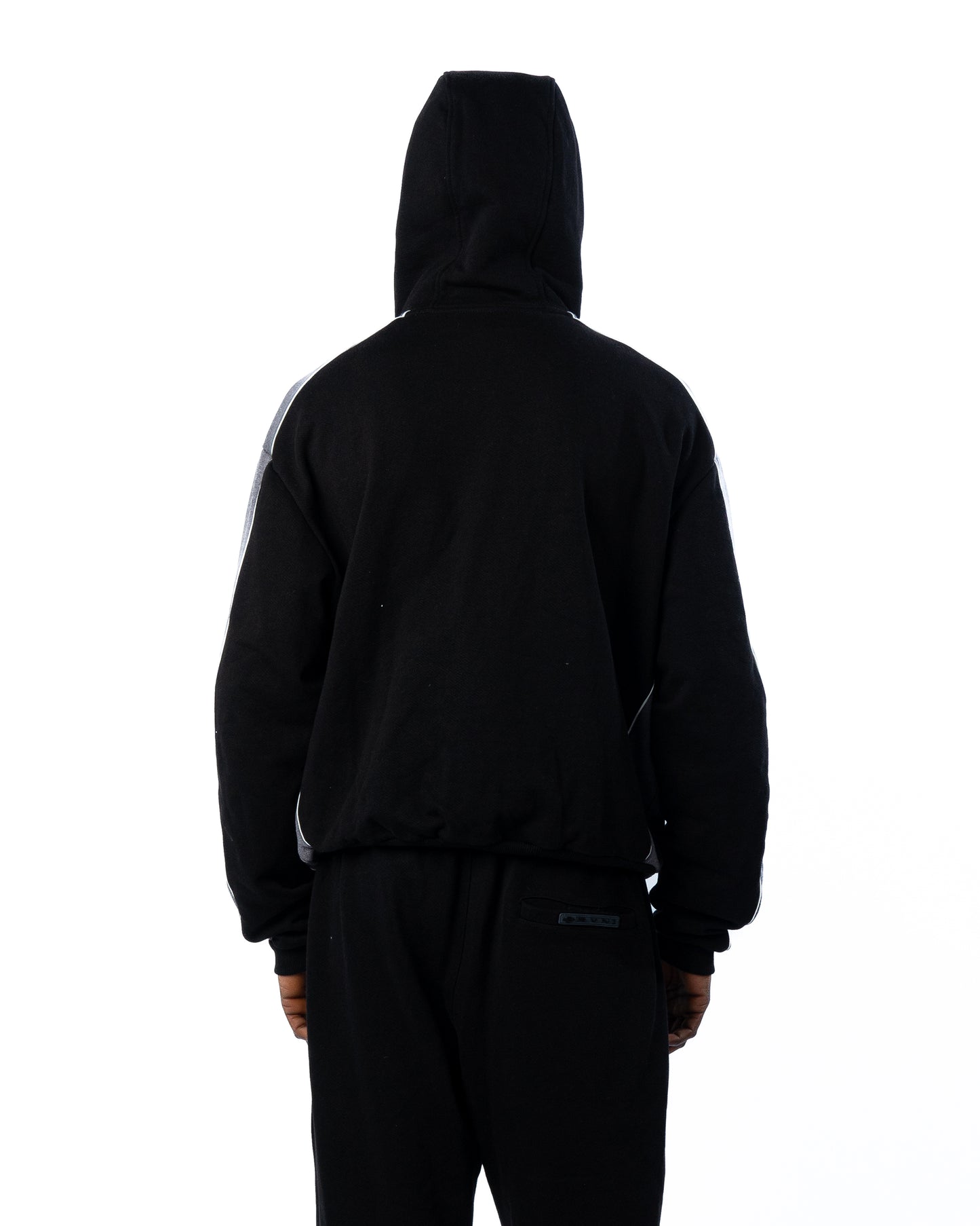 Raze Panel Zip Hoodie Black