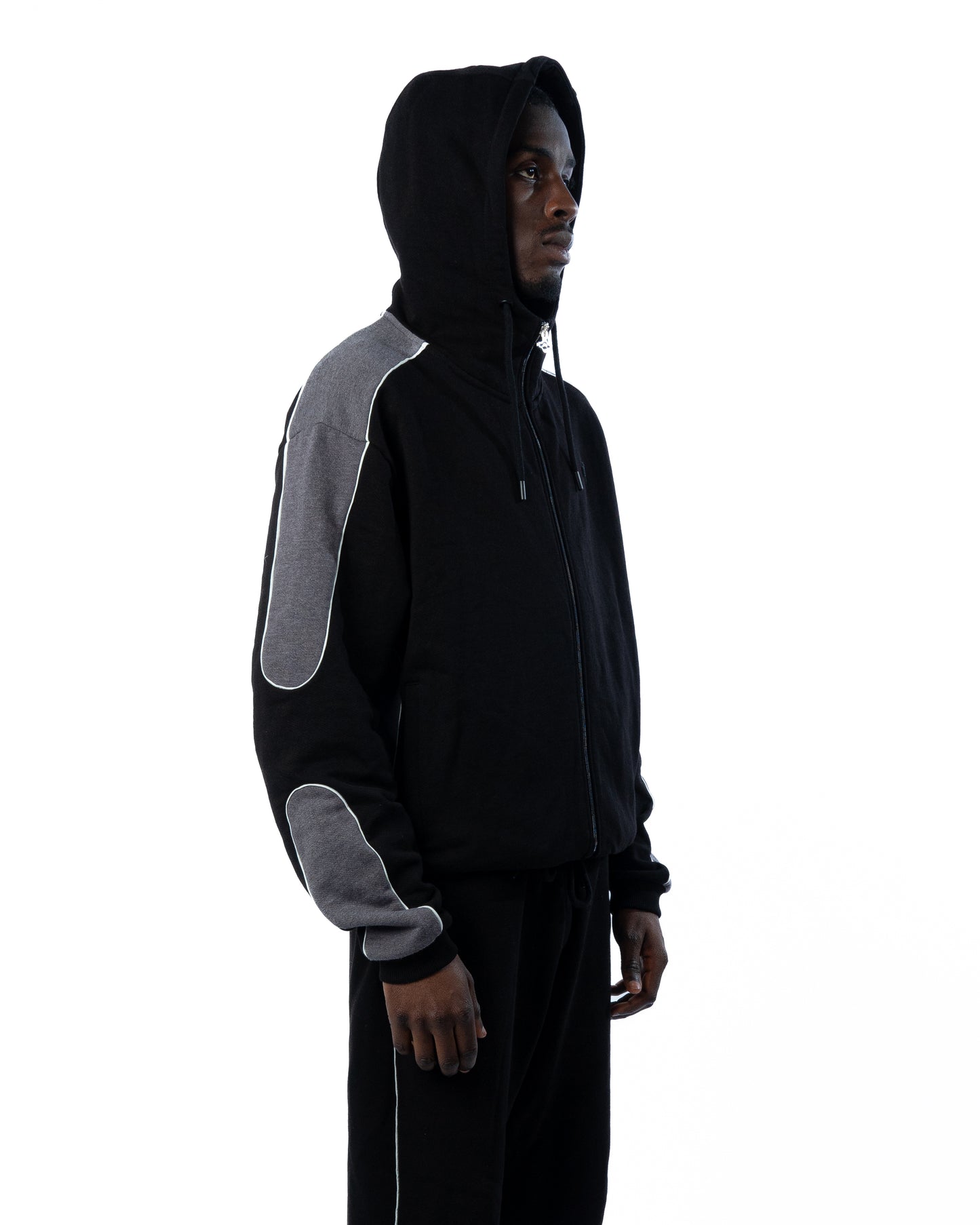 Raze Panel Zip Hoodie Black