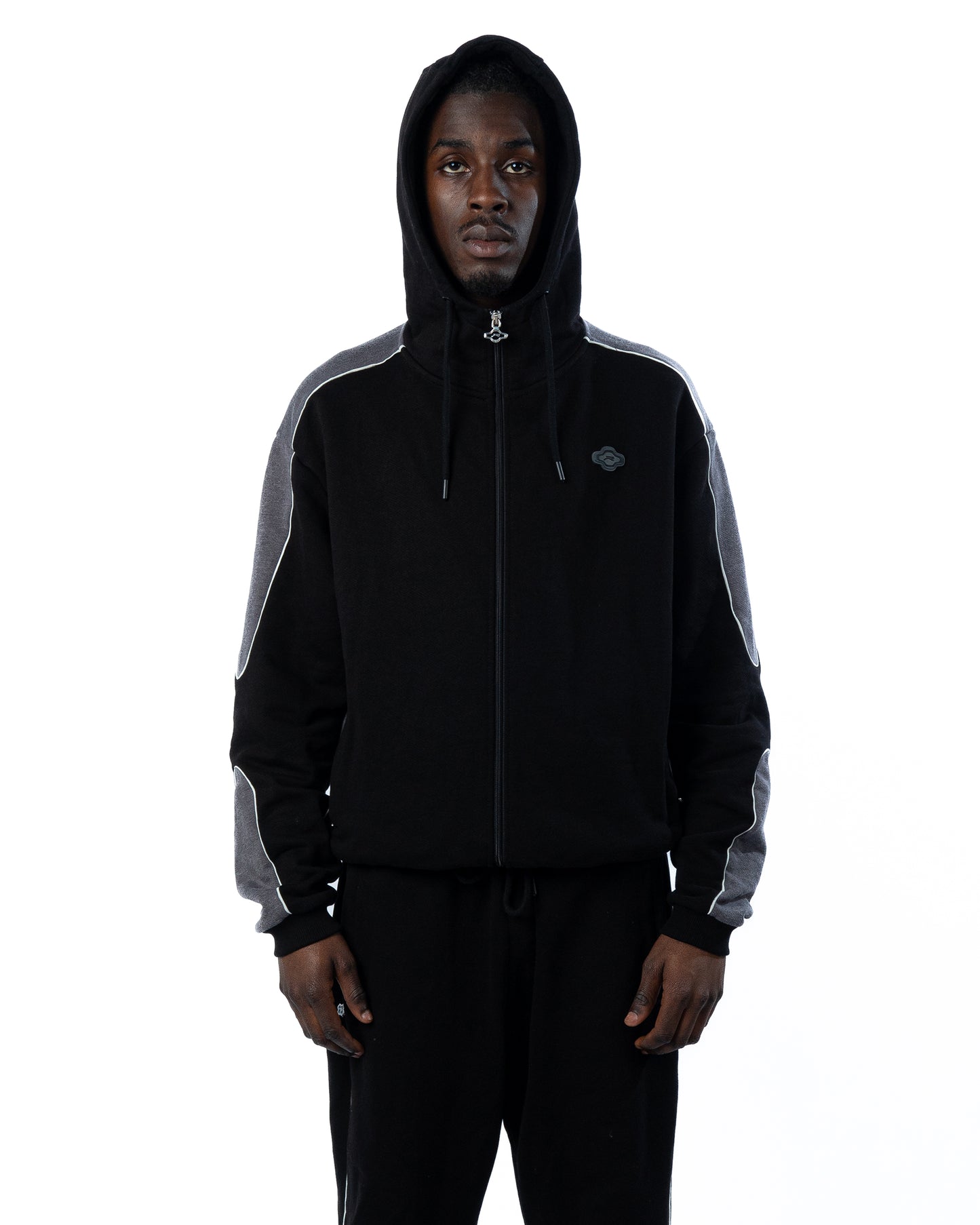 Raze Panel Zip Hoodie Black