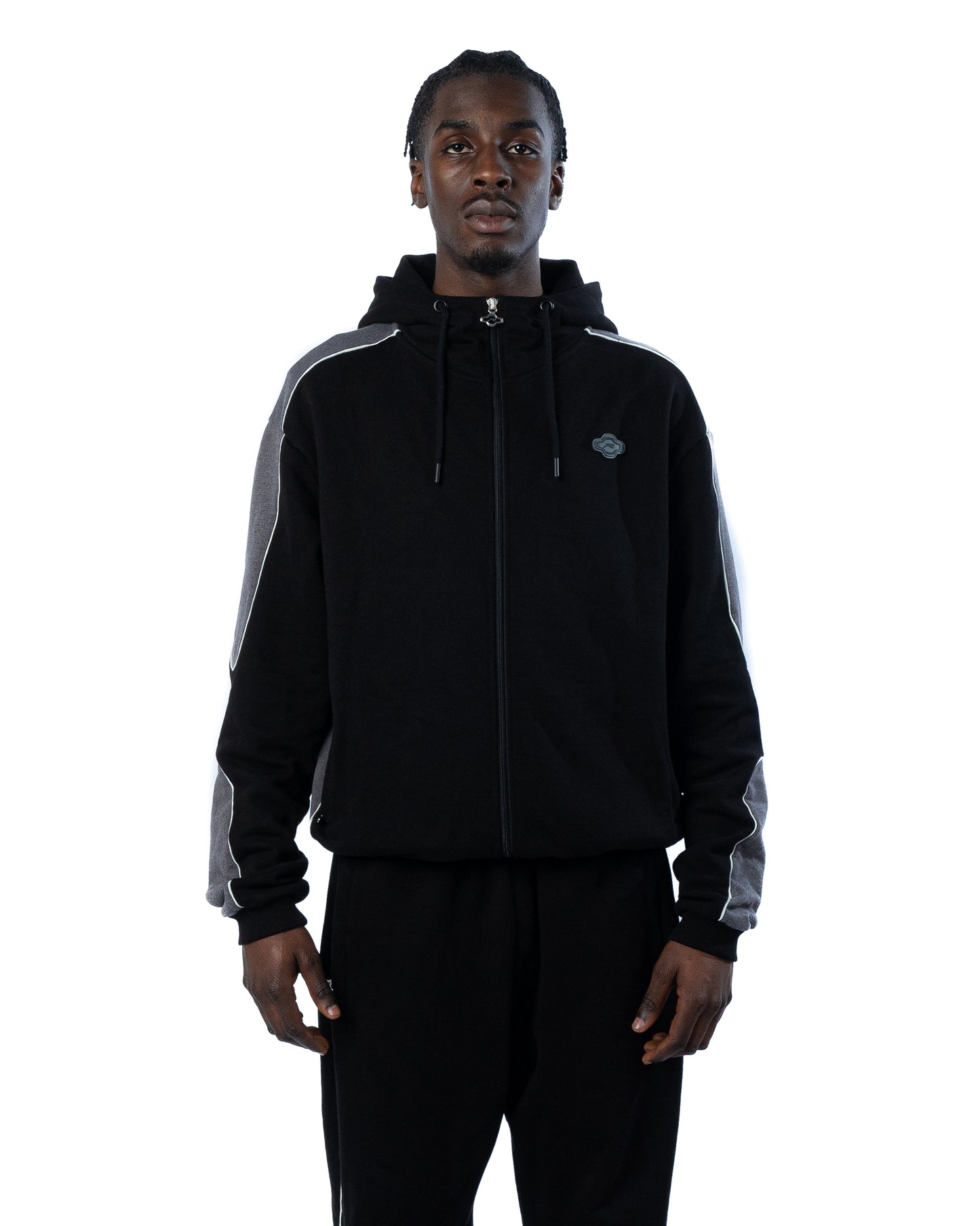 Raze Panel Zip Hoodie Black