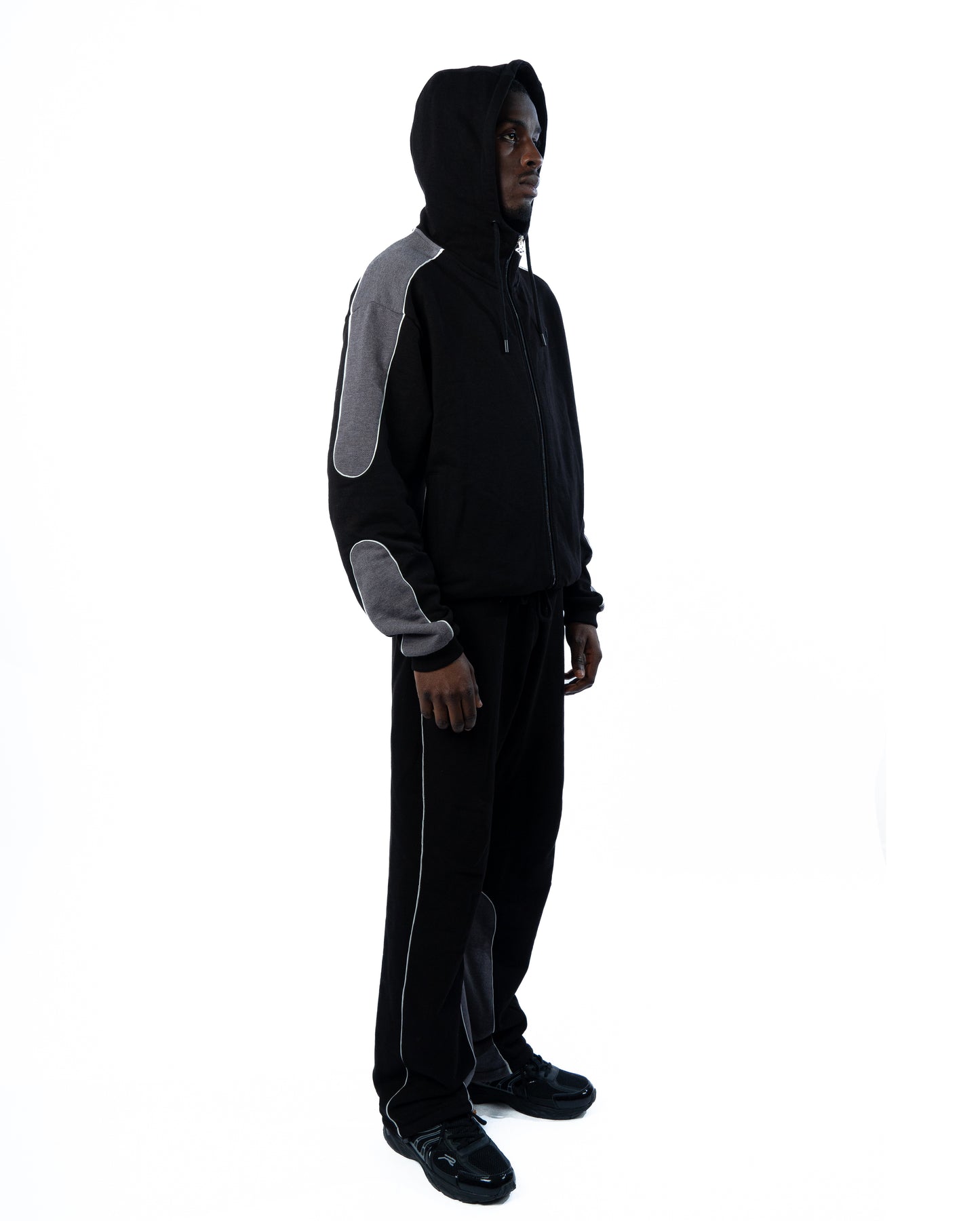 Raze Panel Zip Hoodie Black