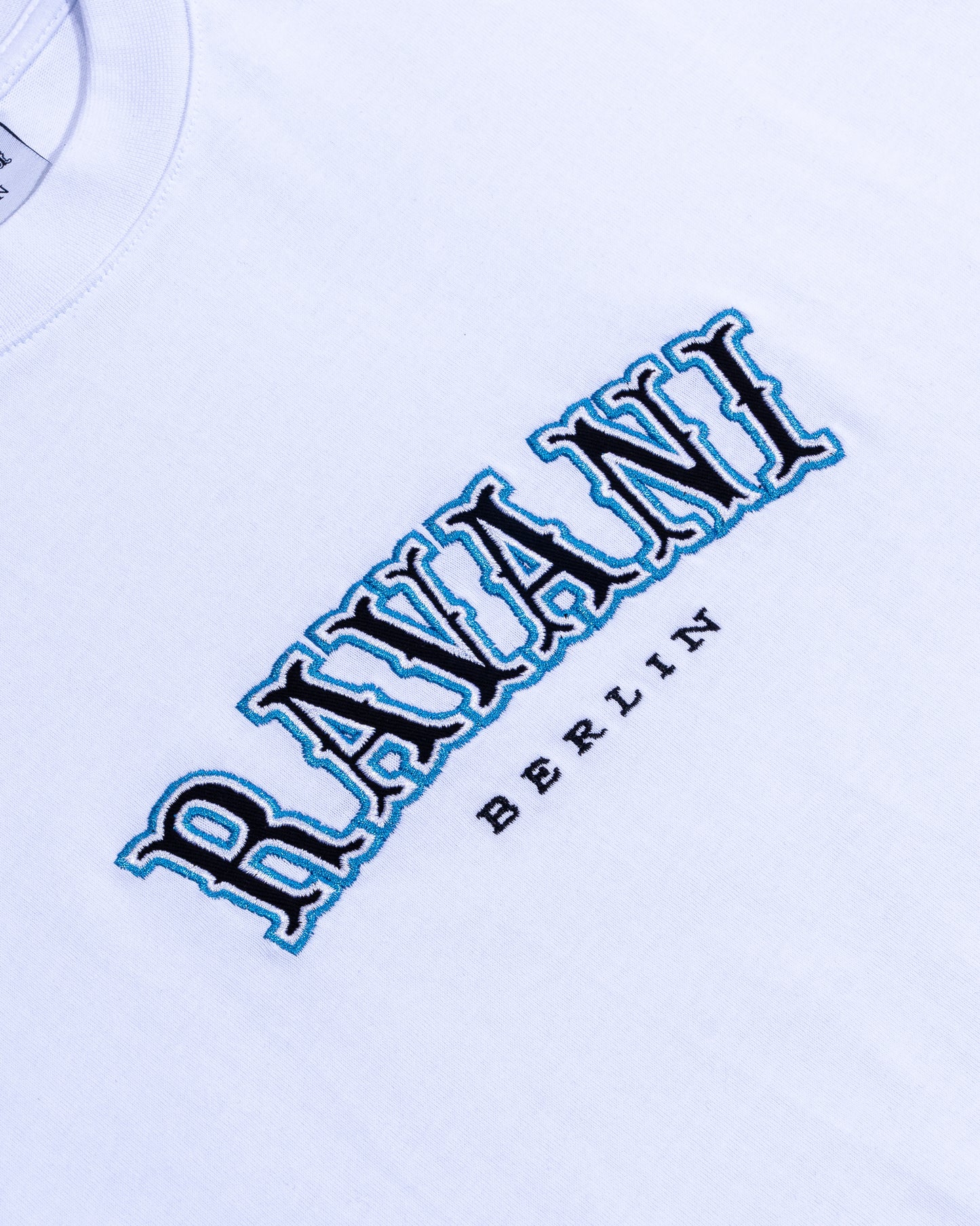 Ravani Box Logo Tee White Blue