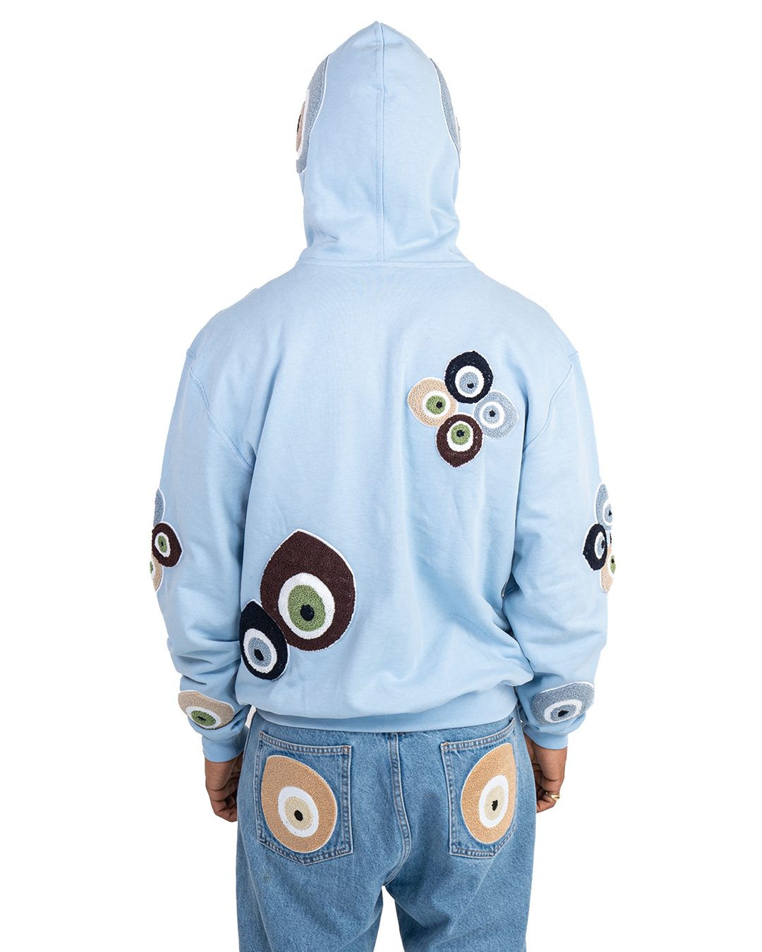 OG Nazar Zip Hoodie Baby Blue