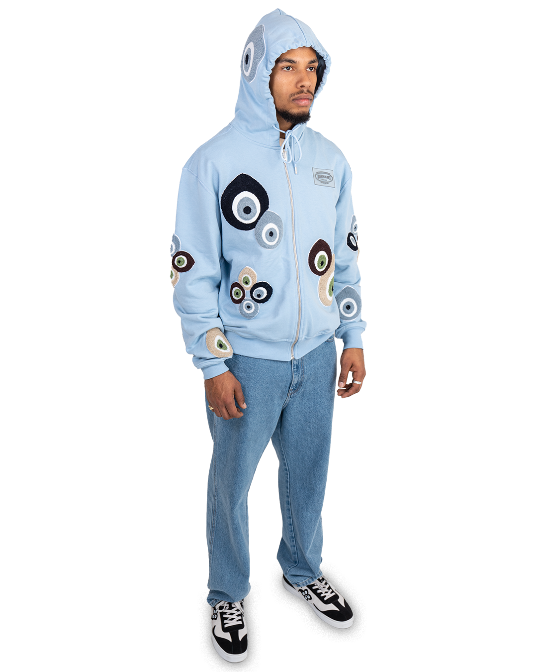 OG Nazar Zip Hoodie Baby Blue