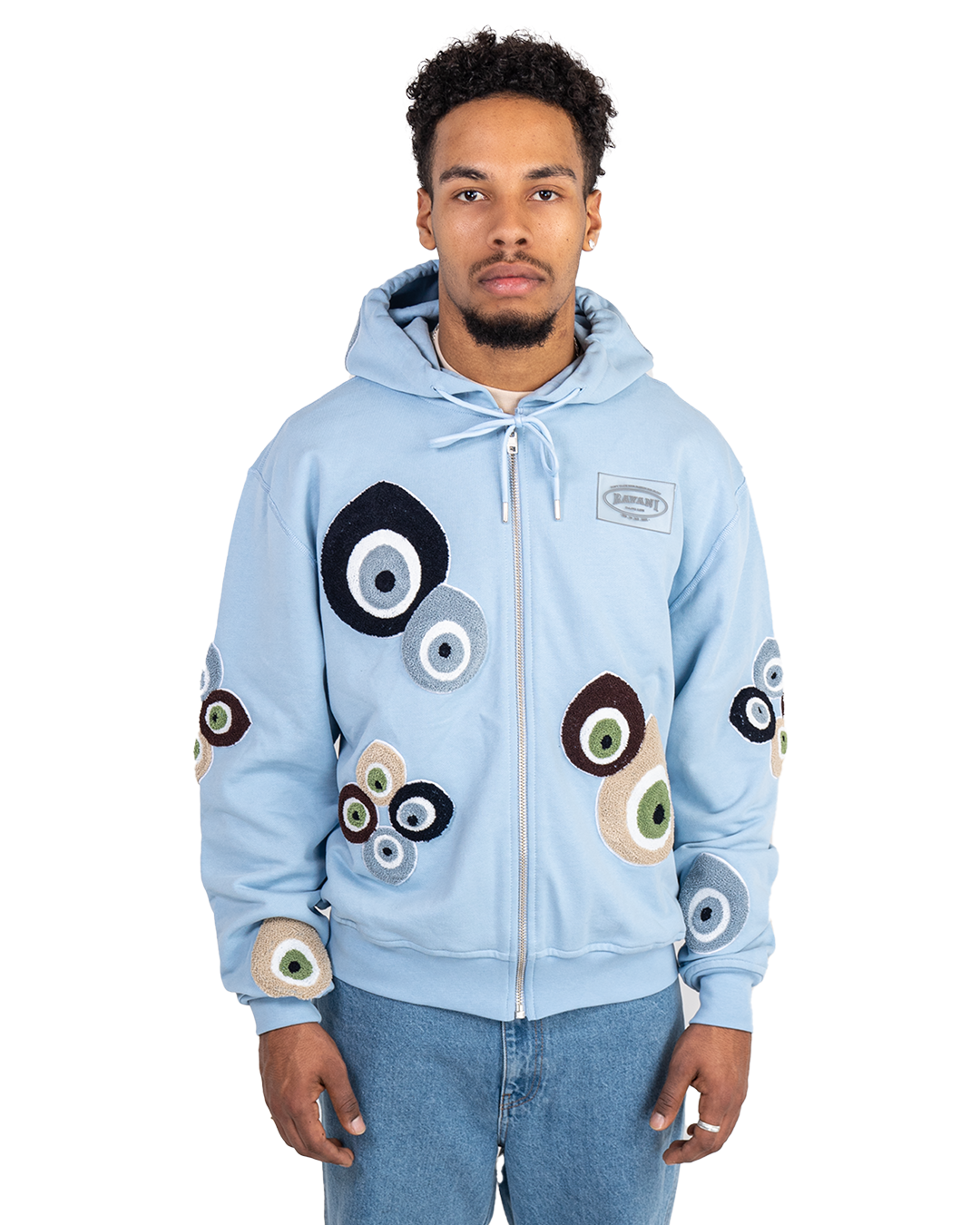 OG Nazar Zip Hoodie Baby Blue