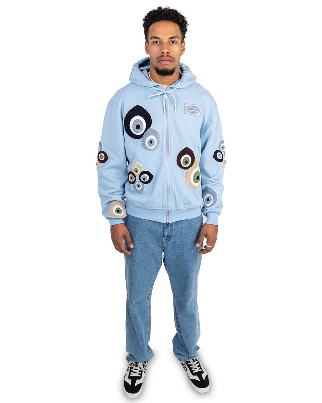 OG Nazar Zip Hoodie Baby Blue