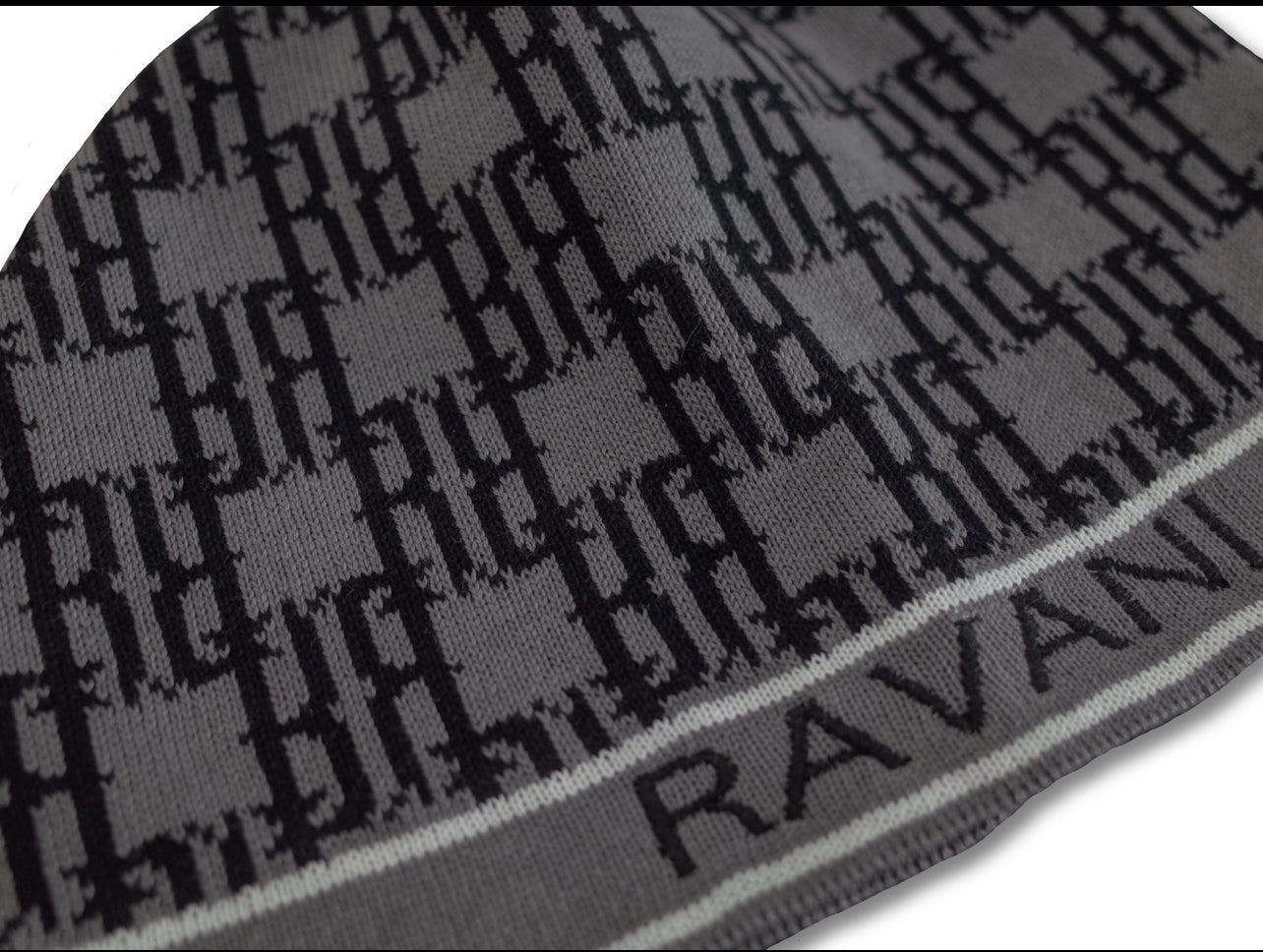 RR Monogram Beanie Grey / Black