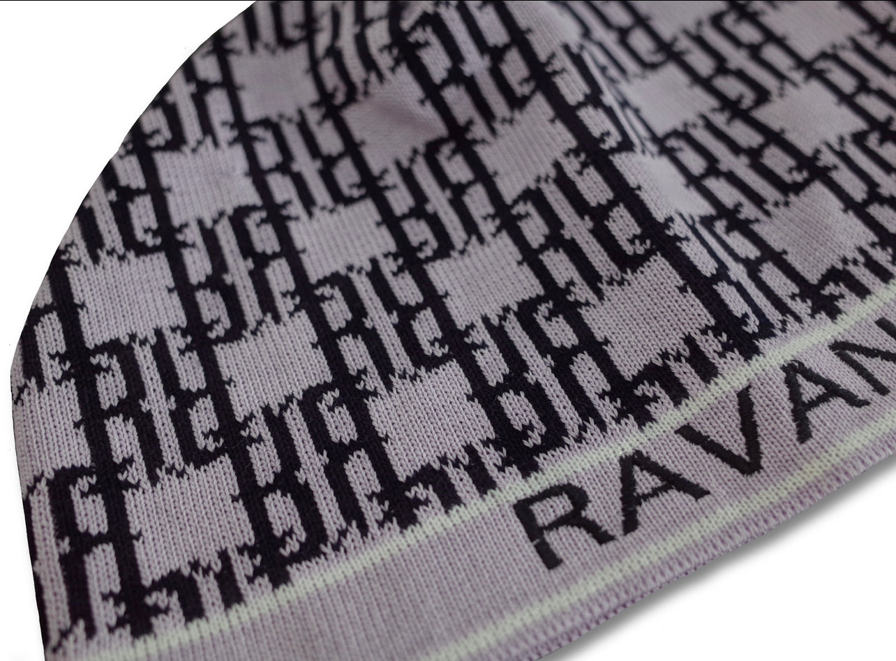 RR Monogram Beanie Lilac / black
