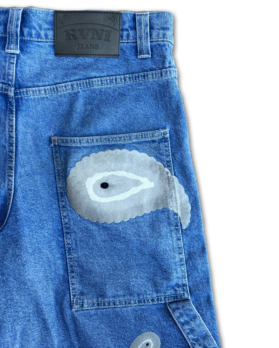 Grey Paisley Nazar Denim Shorts