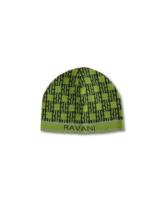 RR Monogram Beanie Olive / Black