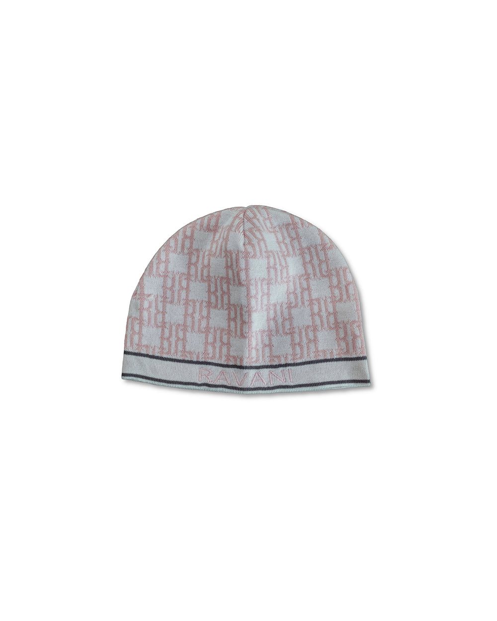 RR Monogram Beanie Pink / White