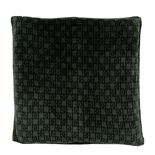 RR MONOGRAM VELOUR PILLOW 40x40cm GREEN 3 PACK